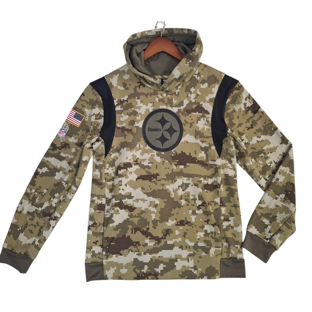 Nike Pittsburgh Steelers Salute to Service Camo Hoodie Kids XL 18/20 Dri-FIT